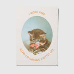 I work hard - A6 Postkarte