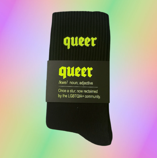QUEER Socken - Schwarz / Neon Yellow