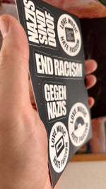 „Love Music – Hate Fascism“ Sticker-Set gegen Rechts – 6 Vinyl-Sticker | 10 × 15 cm