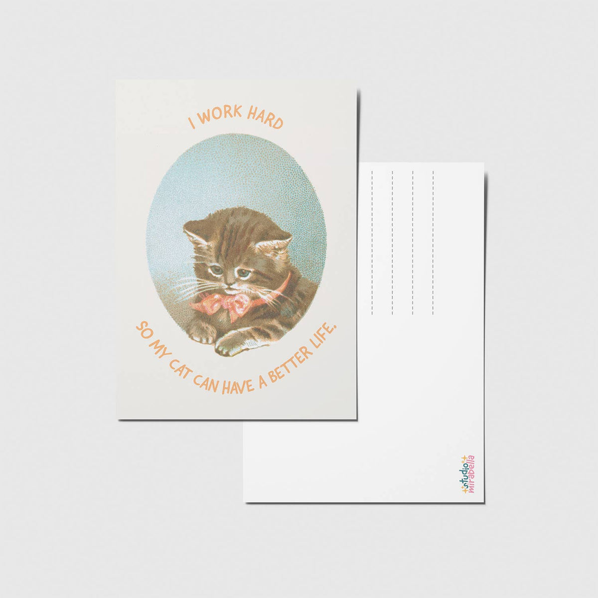 I work hard - A6 Postkarte