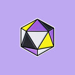 Nichtbinärer D20-Würfel | LGBTQ+ Nerdiger Gamer Holografischer Aufkleber