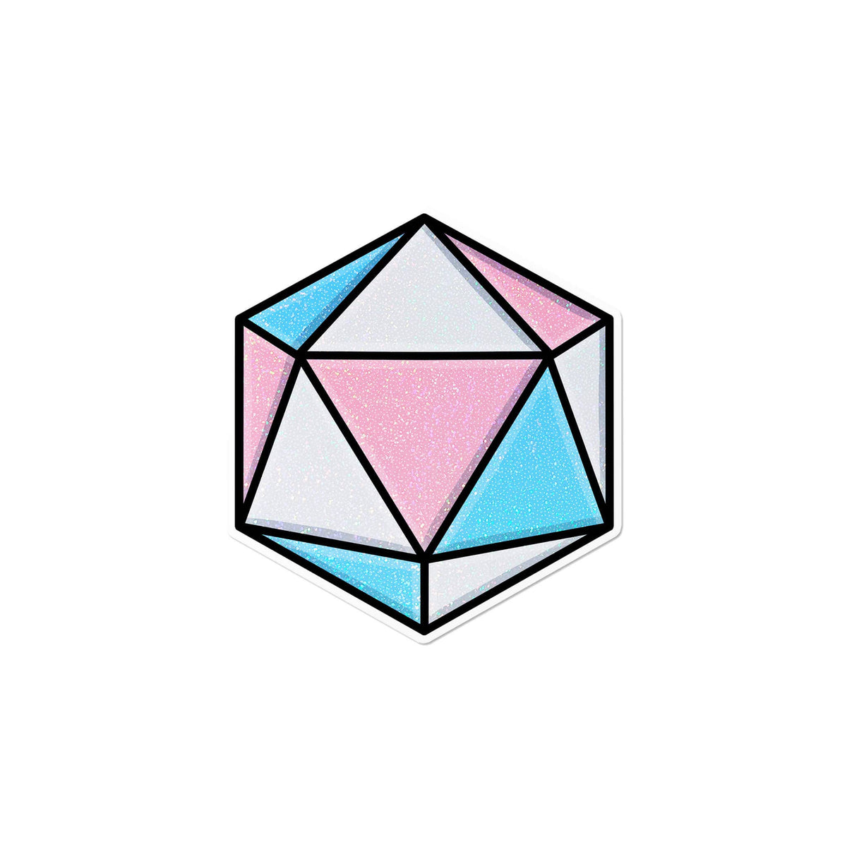 Transgender D20 Würfel | LGBTQ Nerdiger Gamer Holografischer Aufkleber