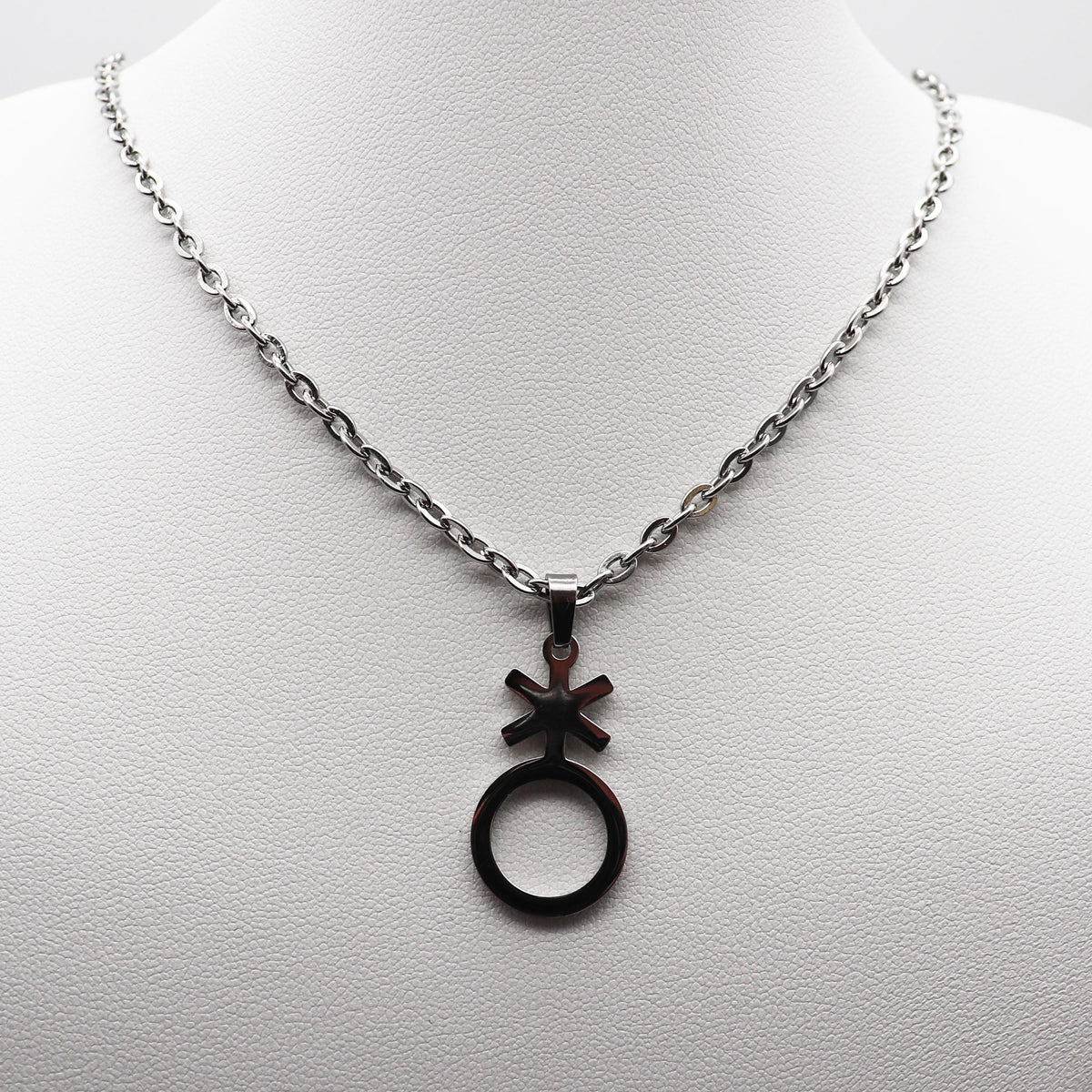 Non binary Kette (silber) mit Anhänger Gender Symbol
