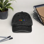 Vintage Rainbow Hearts Cap (bestickt)