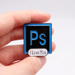 Ps - I love you Photoshop – Emaille Pin