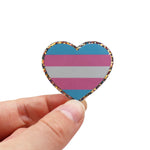 Trans* Heart Glitter – zugeschnittener Vinylsticker