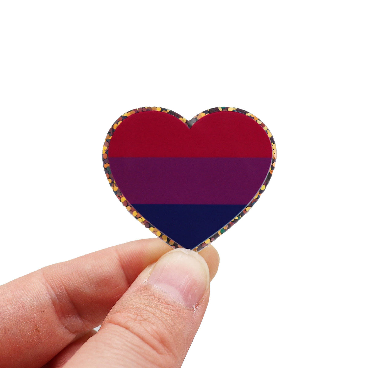 Bisexual Heart Glitter – zugeschnittener Vinylsticker