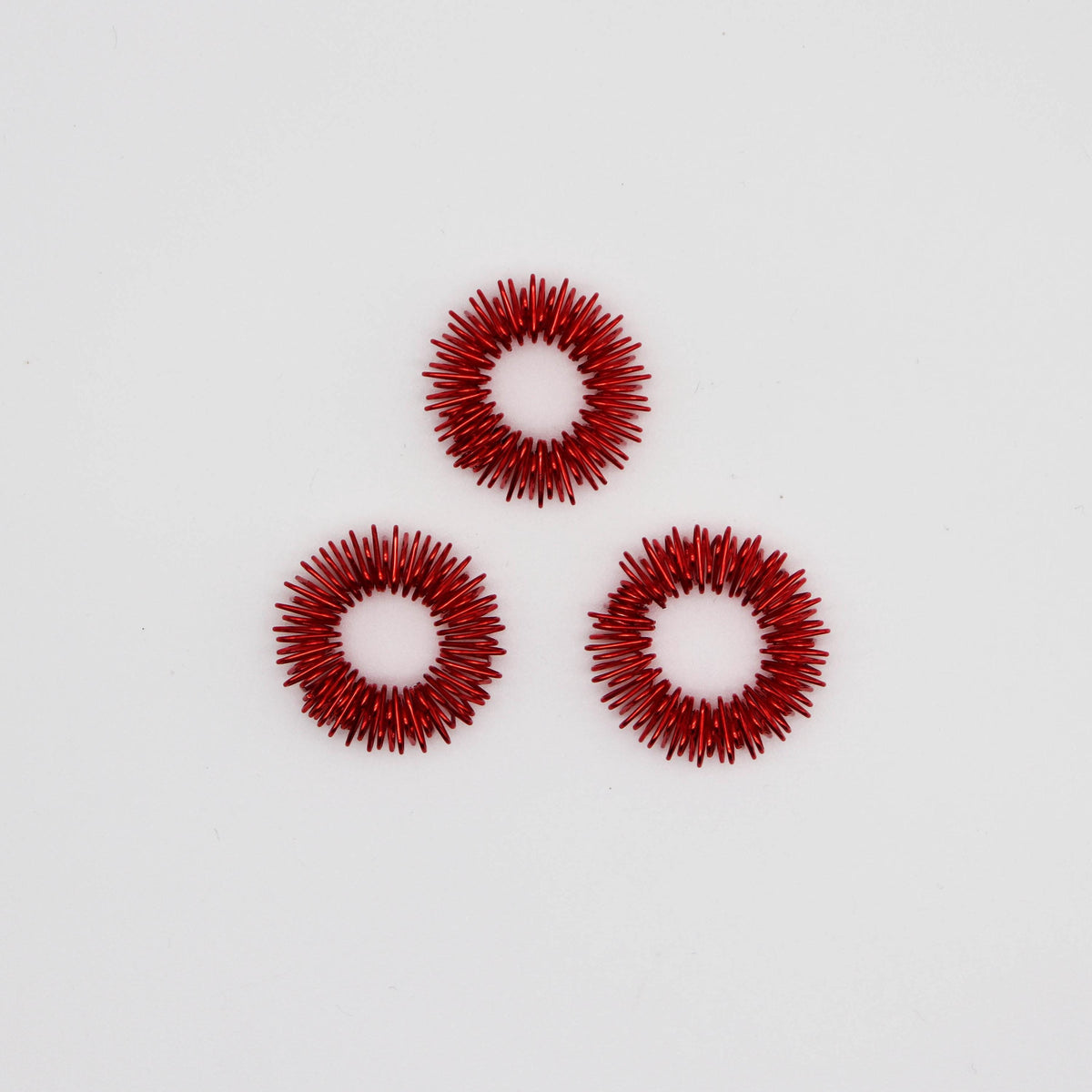 3x Akupressur-Ringe Rot Anti Stress Skills Massage Set aus Drei Stück