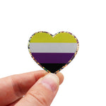 Non binary Heart Glitter – zugeschnittener Vinylsticker