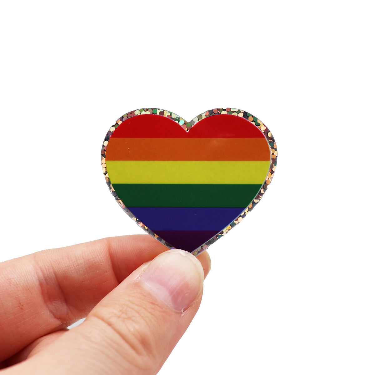 Rainbow Heart Glitter – zugeschnittener Vinylsticker