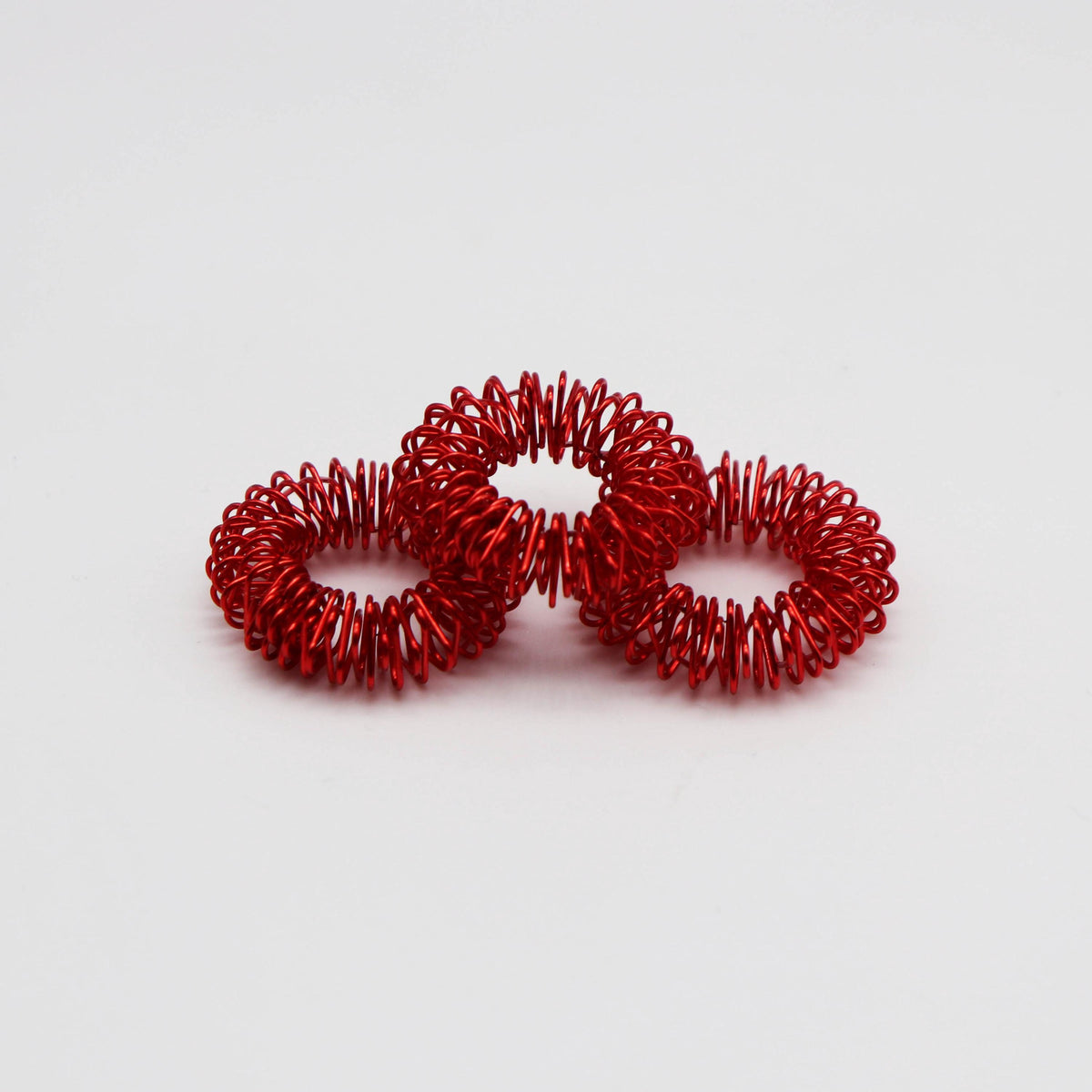 3x Akupressur-Ringe Rot Anti Stress Skills Massage Set aus Drei Stück