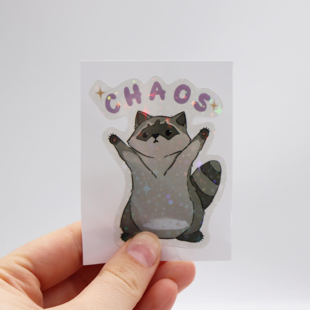 Chaos Raccoon Glitzer Vinylsticker