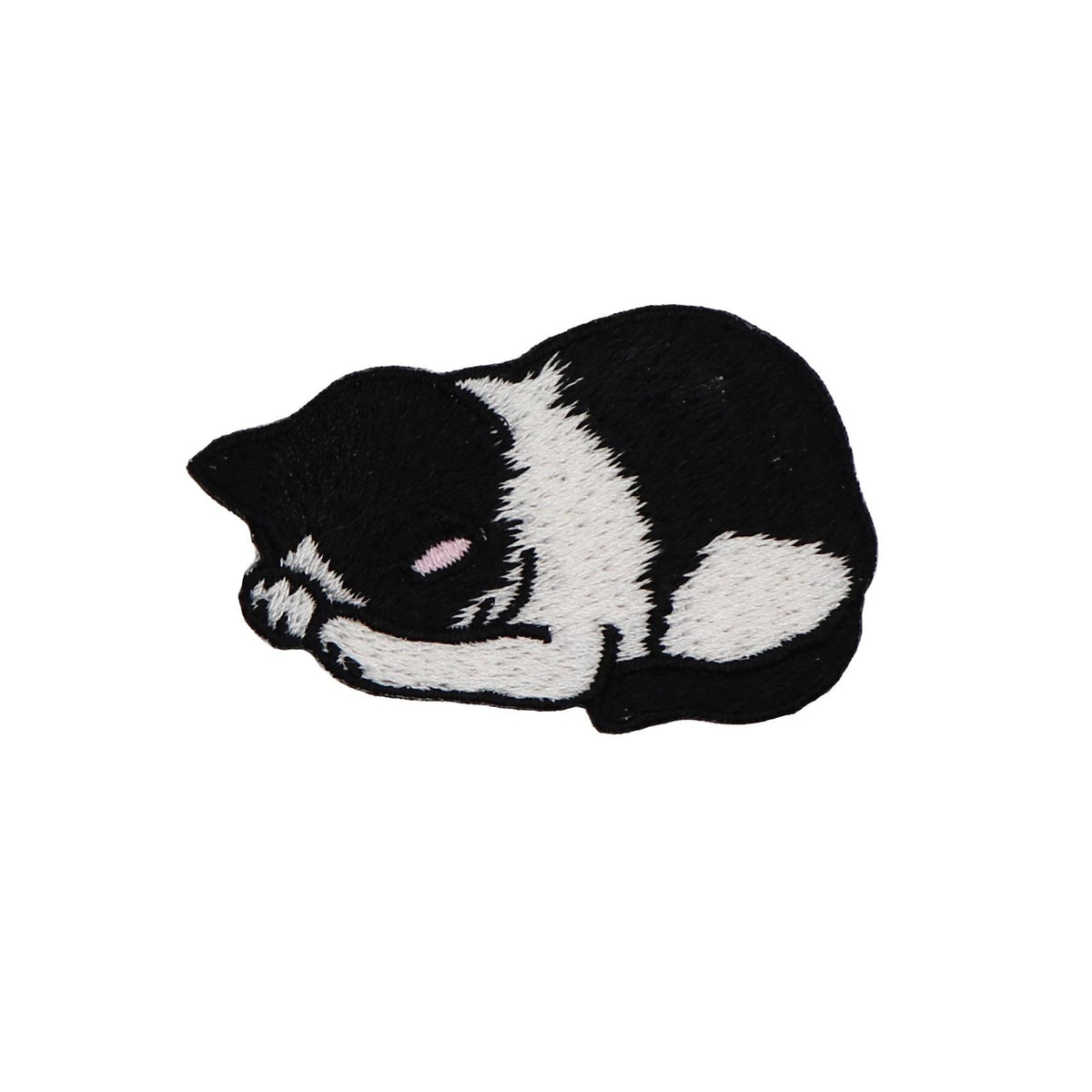 Sleepy Black White Cat Patch