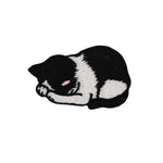 Sleepy Black White Cat Patch