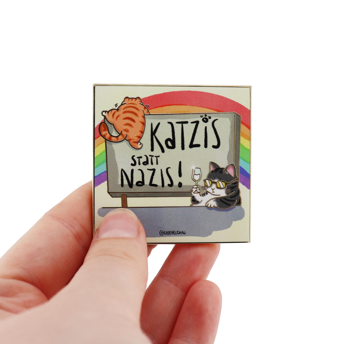 Katzis statt Nazis - Emaille Pin