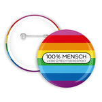 100% Mensch - Regenbogen Button | 38mm