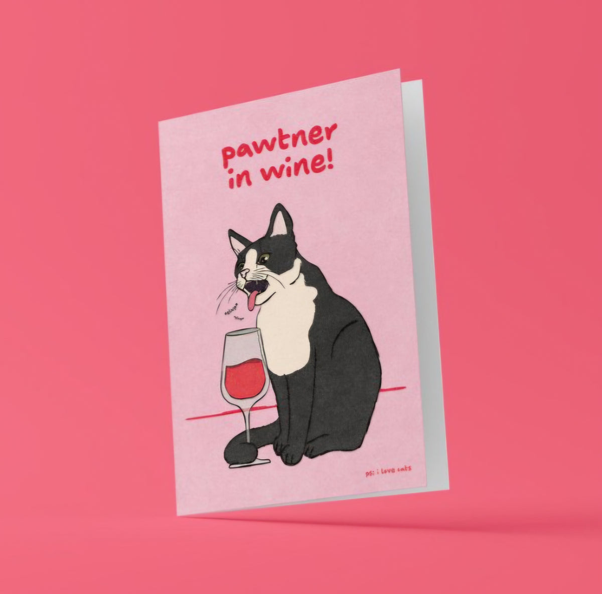 Pawtner in wine Grußkarte