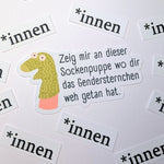 Sockenpuppe Gendersternchen - Vinylsticker