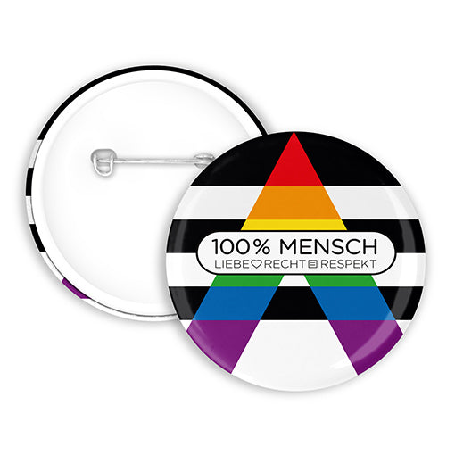 100% Mensch - Straight allly Button | 38mm