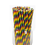 10 Stück - Regenbogen Strohhalme aus Papier
