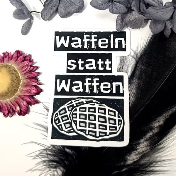 Waffeln statt Waffen - Vinylsticker