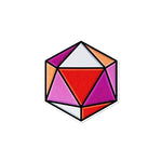 Lesbische D20-Würfel | LGBTQ+ Nerdy Gamer Holografischer Aufkleber