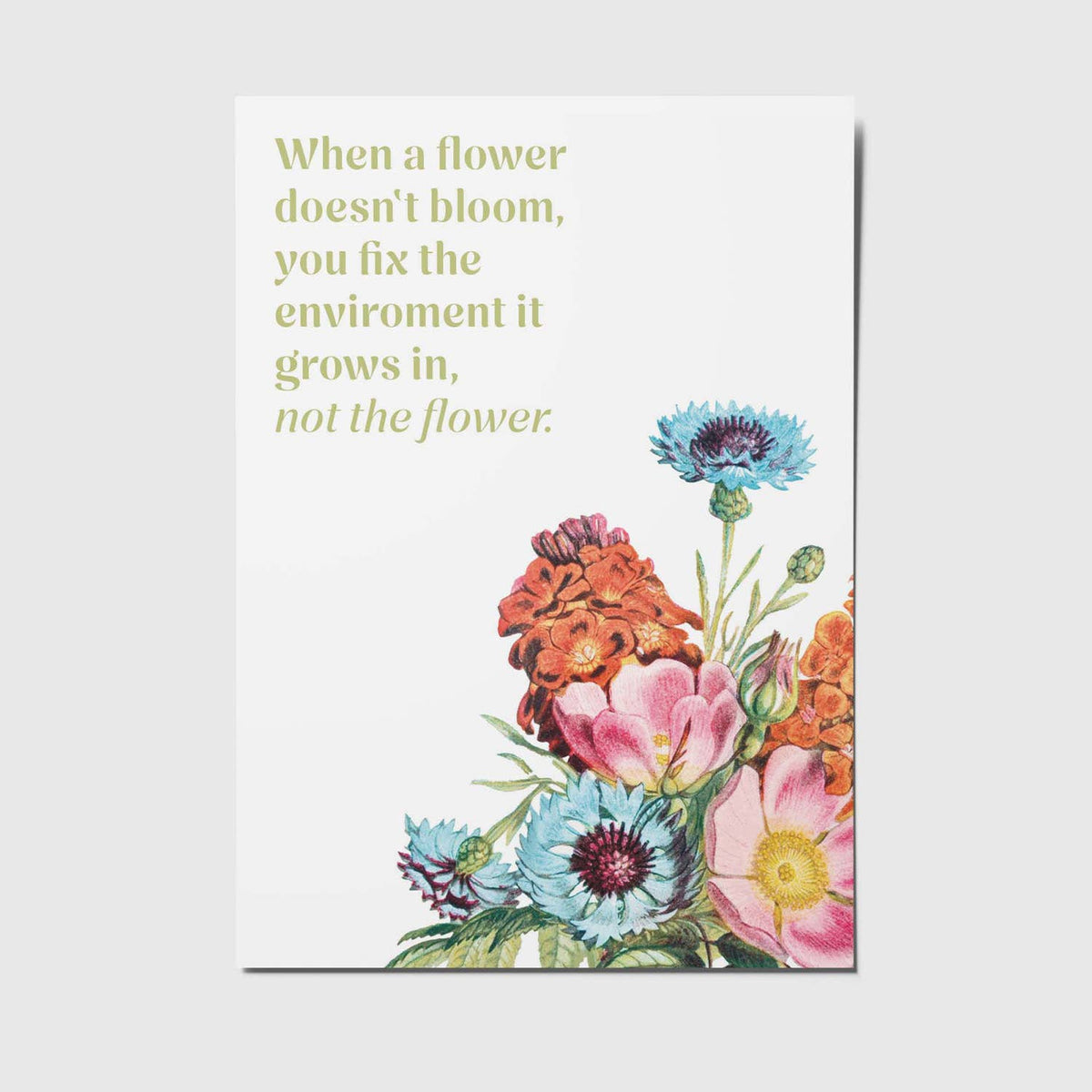 When a flower doesn't bloom - A6 Postkarte 