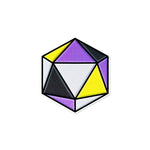 Nichtbinärer D20-Würfel | LGBTQ+ Nerdiger Gamer Holografischer Aufkleber