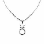 Non-binary necklace (silver) with gender symbol pendant