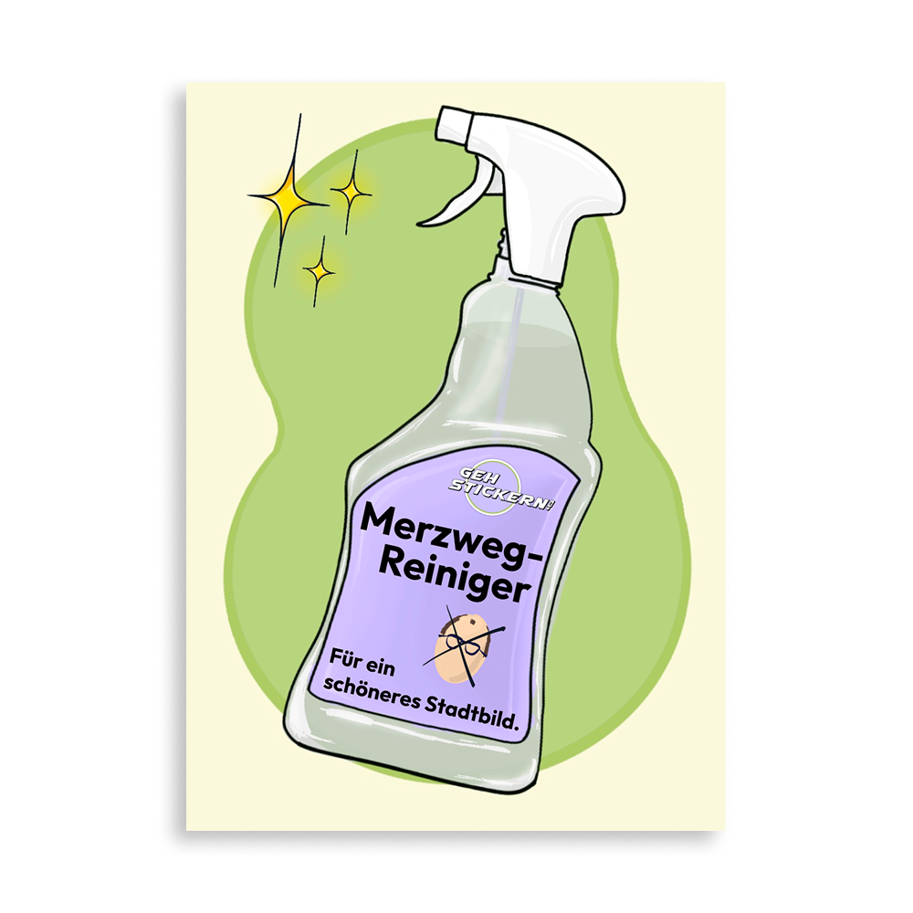 Merzwegreiniger Sticker DINA7 by gehstickern