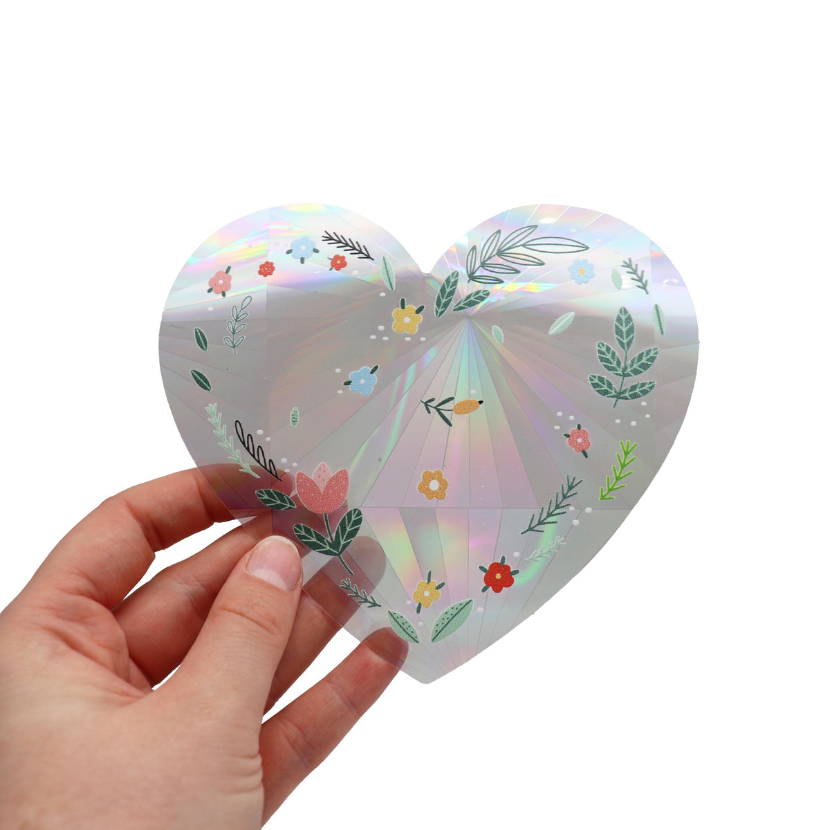 Suncatcher Heart Flowers Fenstersticker