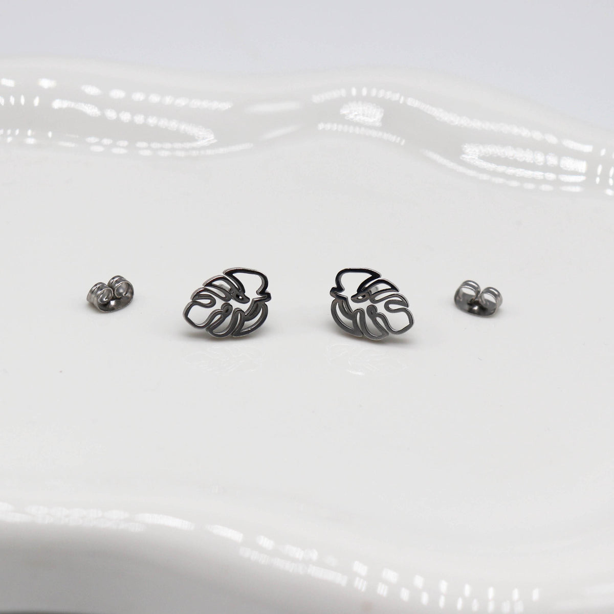 Monstera Ohrringe (silber)