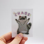 Chaos Raccoon Glitzer Vinylsticker
