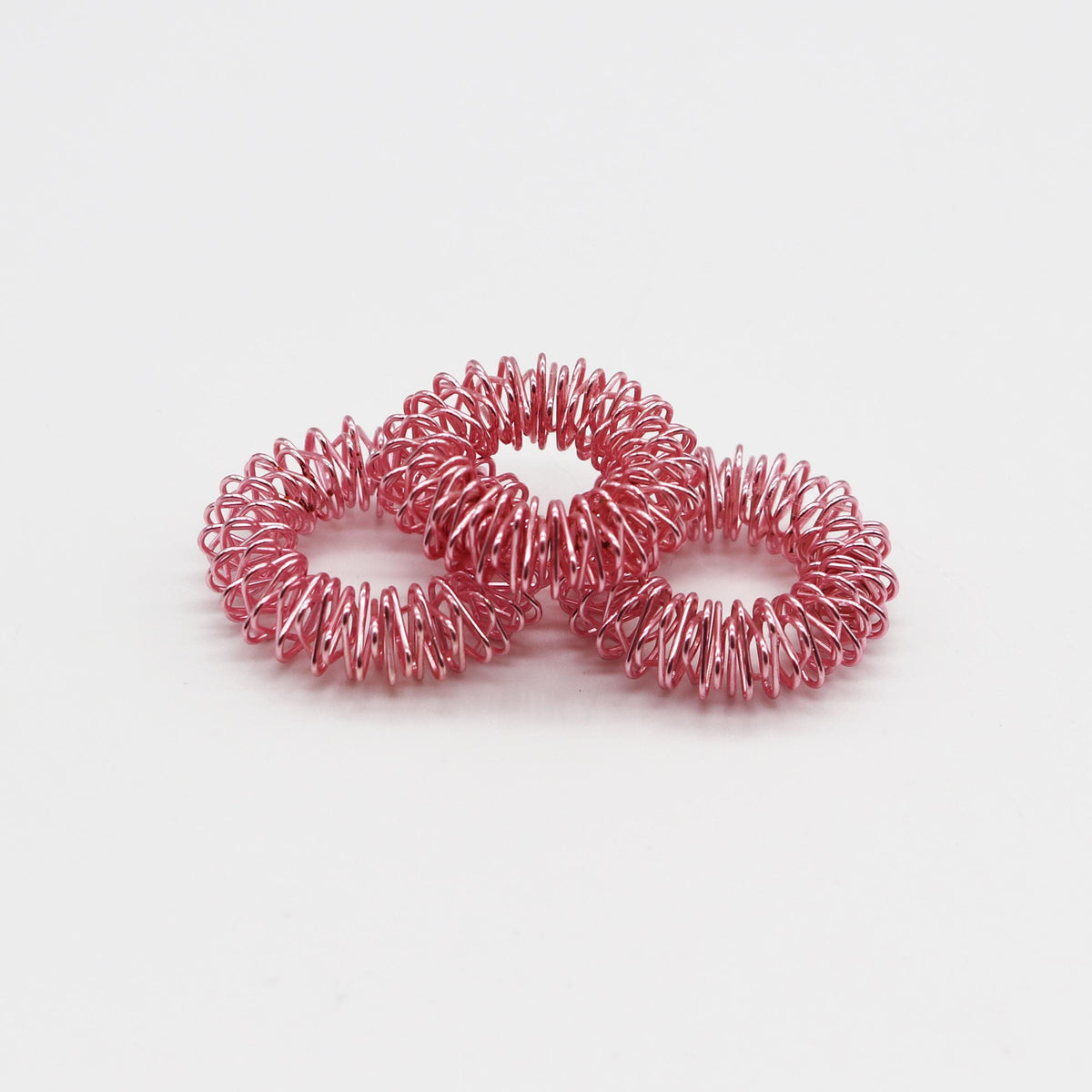 3x Akupressur-Ringe Rosa Anti Stress Skills Massage Set aus Drei Stück