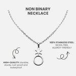 Non-binary necklace (silver) with gender symbol pendant